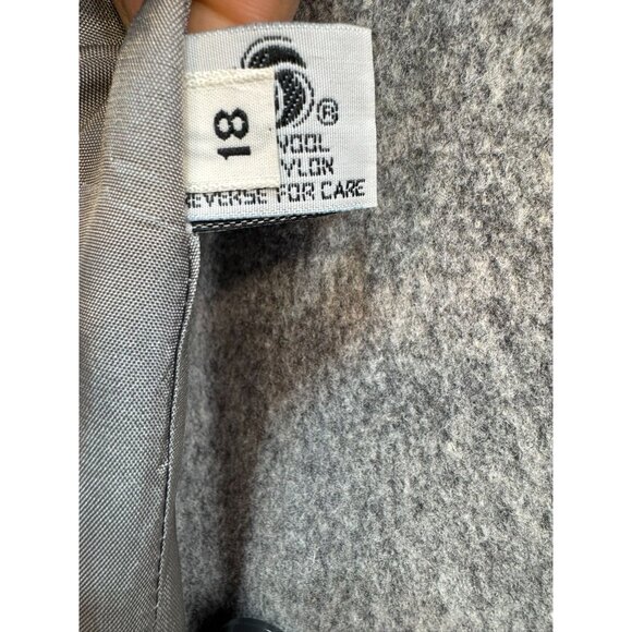 Herman Kay Womens Wool Blend Coat Size 18 Gray - Picture 3 of 13